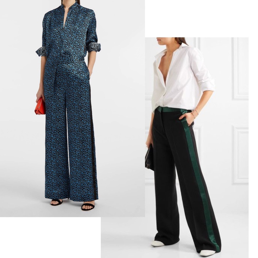 Victoria Victoria Beckham Ditsy Flower Silk Pants